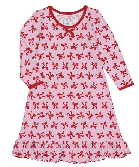 Long Sleeve Twirl Nightgown- Bows