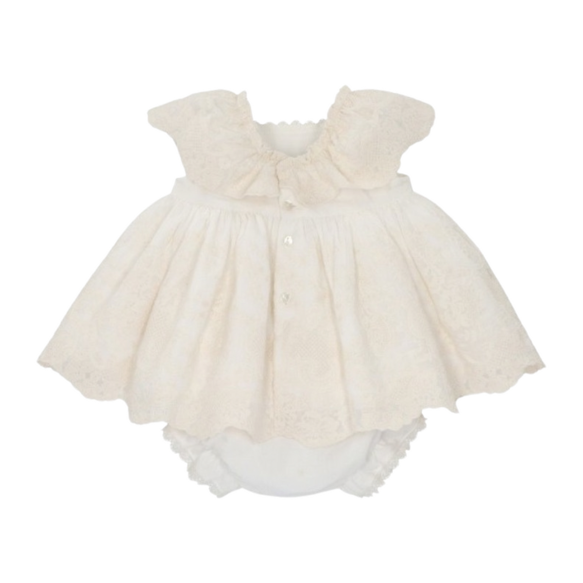 Ivory Embroidered Lace Vedette