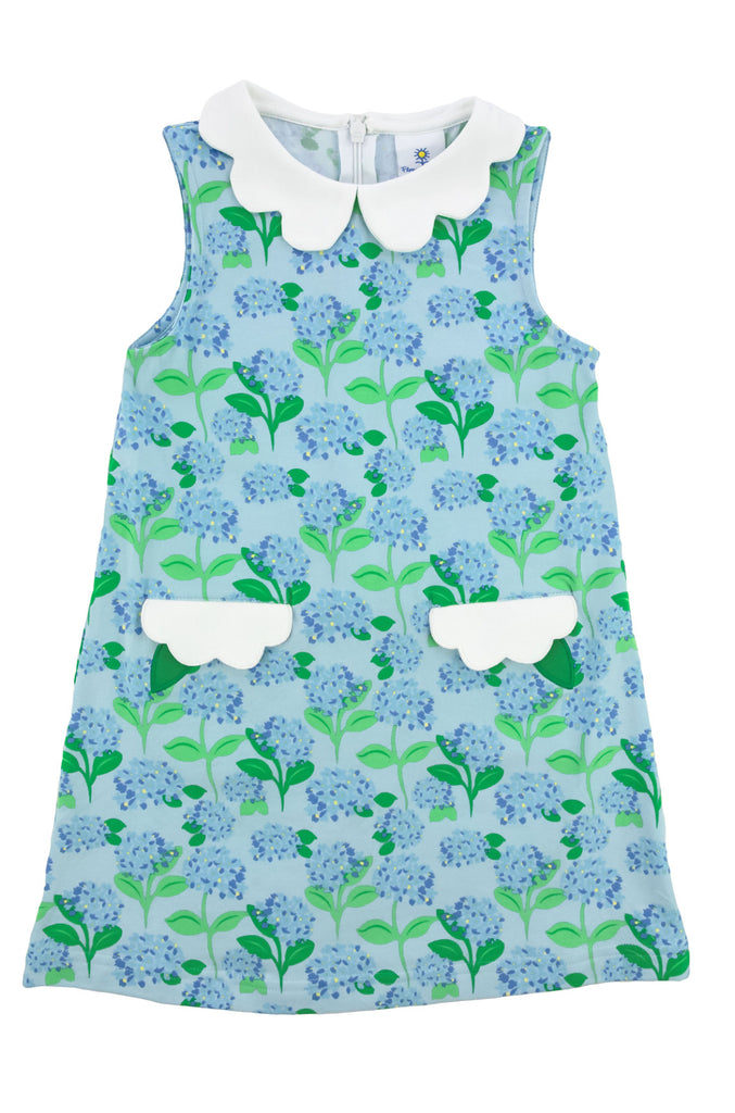 Blue Hydrangea Knit Dress