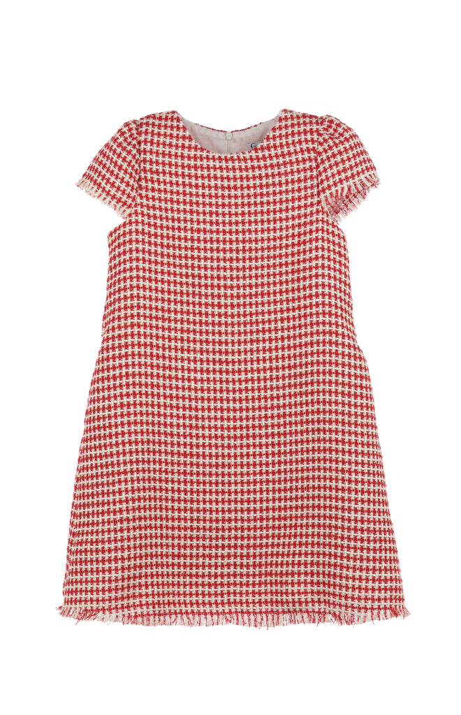 Red & White Houndstooth Dress