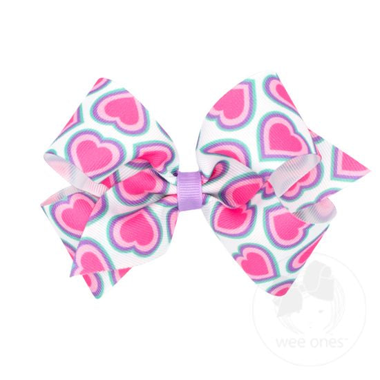 Colorful Hearts Bow