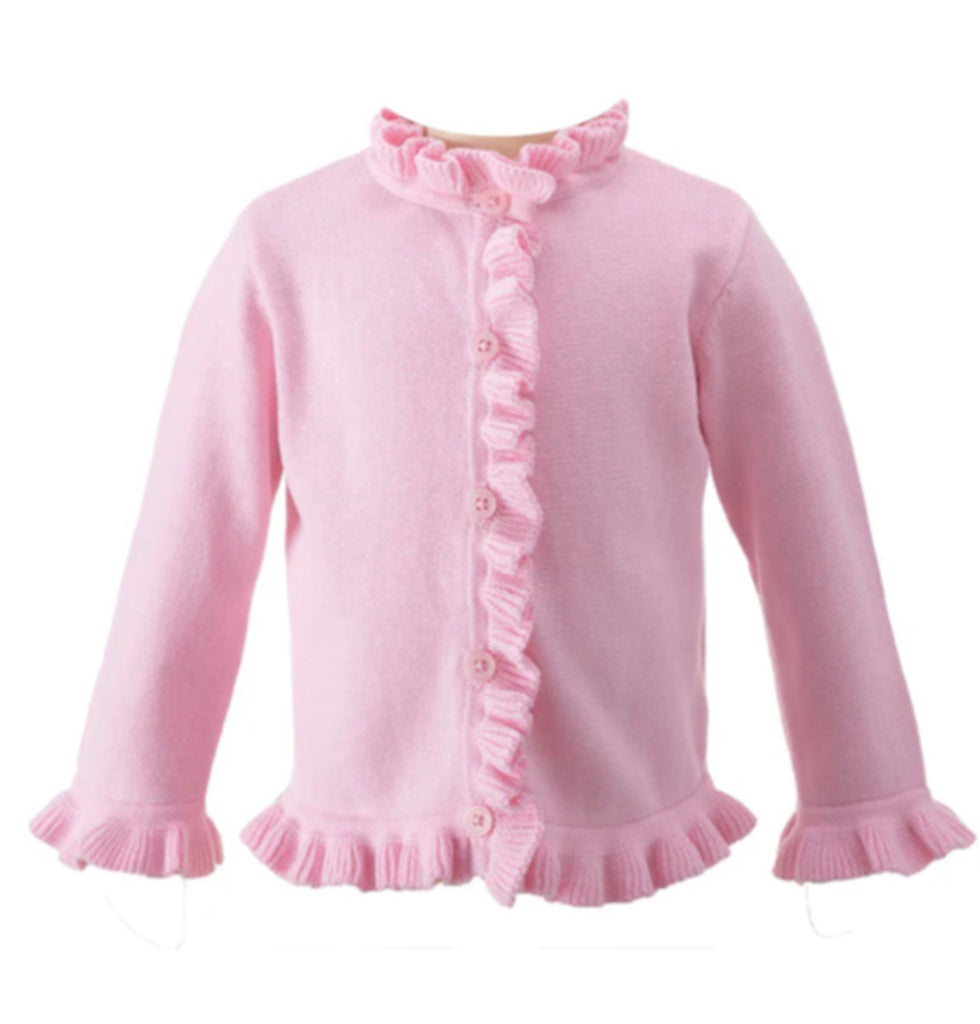 Infant Frilly Cardigan, Pink or White