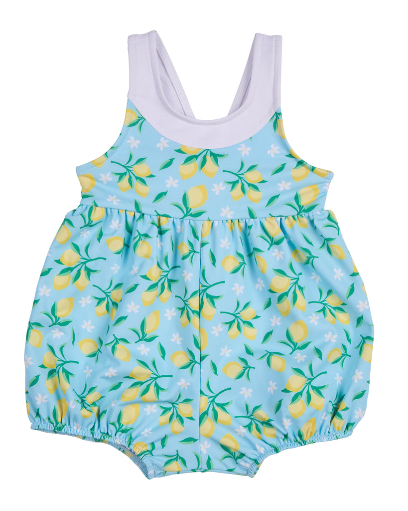 Lemon Print Bubble Bottom Swimsuit