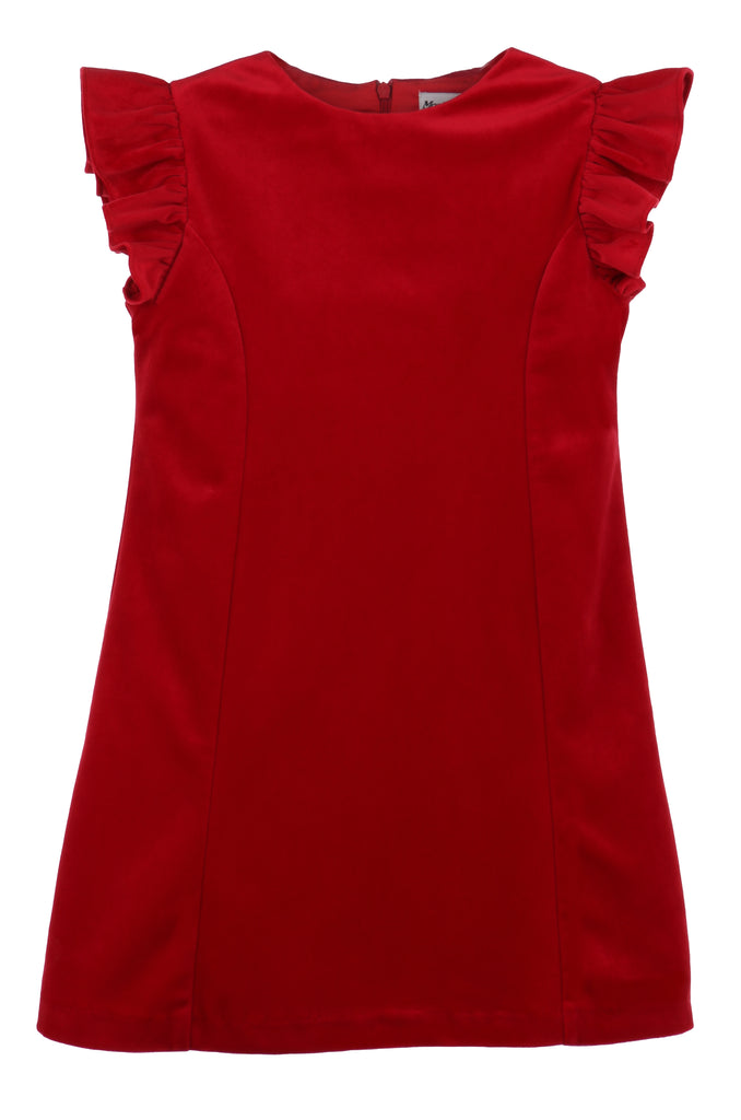 Velvet Shift w/ Flutter Sleeve; Red, Pink or Black