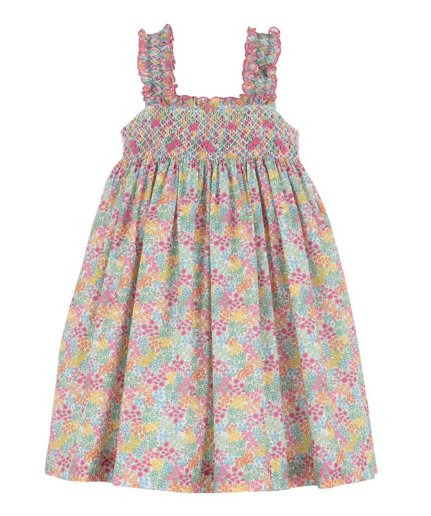 Bright Floral Smocked Sundress