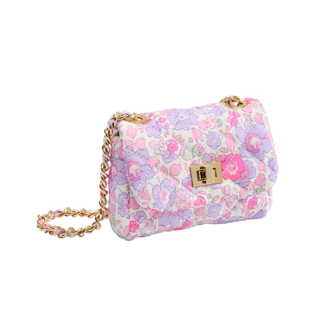 Liberty Fabric Quilted Purse w/ Chain
