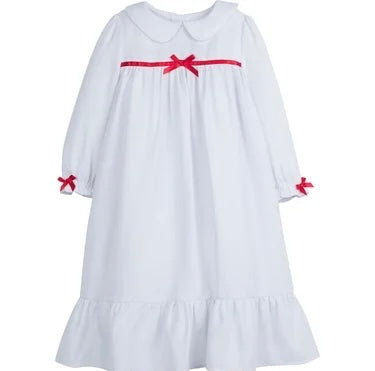 White Classic Christmas Nightgown with Satin Ribbon