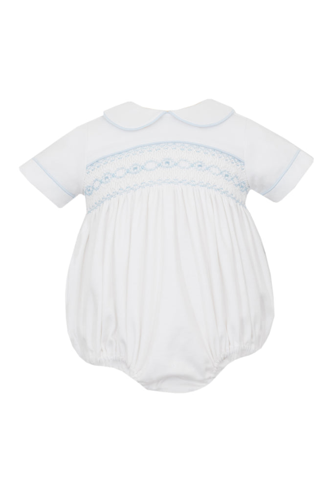 Hand Smocked White Pima Bubble