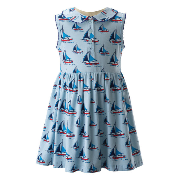 Light Blue Pima Sailboat Dress