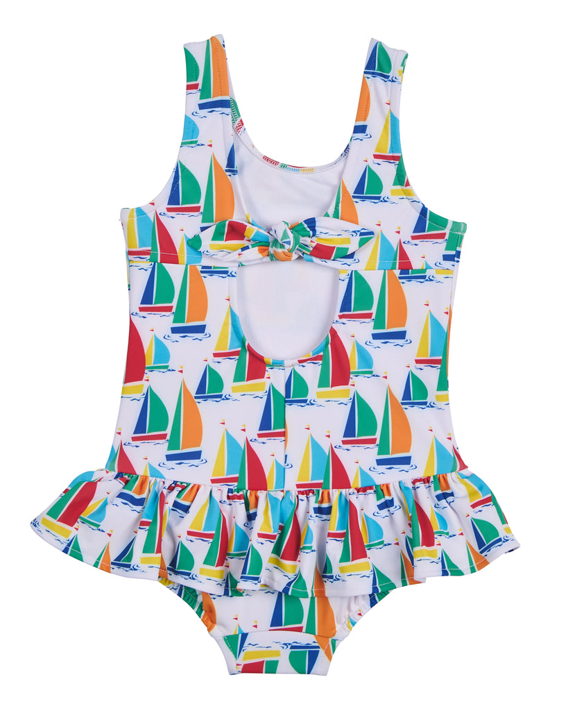 Summer Sailboat Print Swimsuit