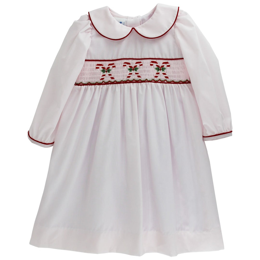 Hand Smocked Candy Cane Dress