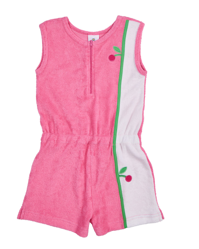 One Piece Terry Romper w/ Cherries