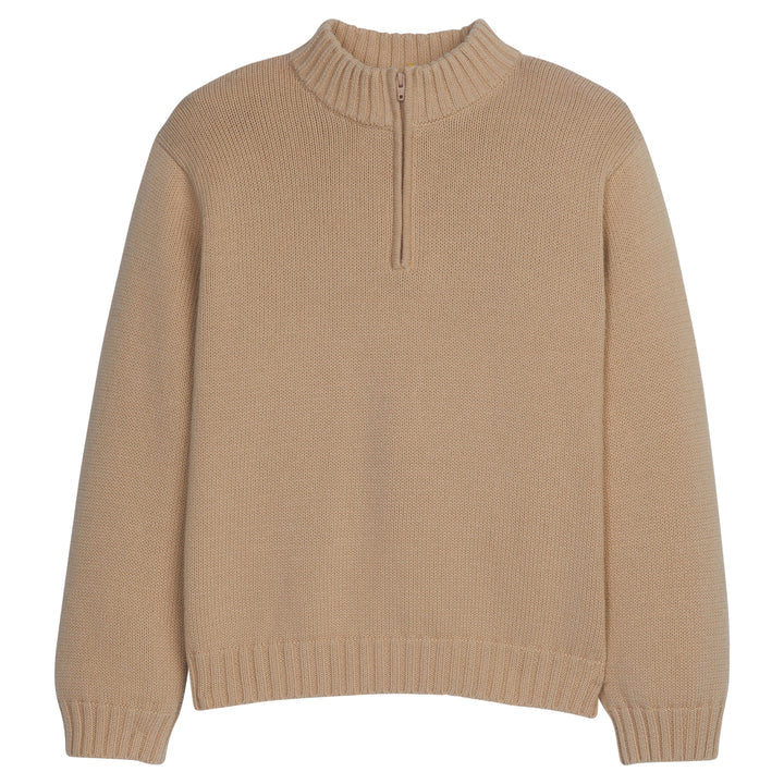 Cotton Quarter Zip-Oatmeal