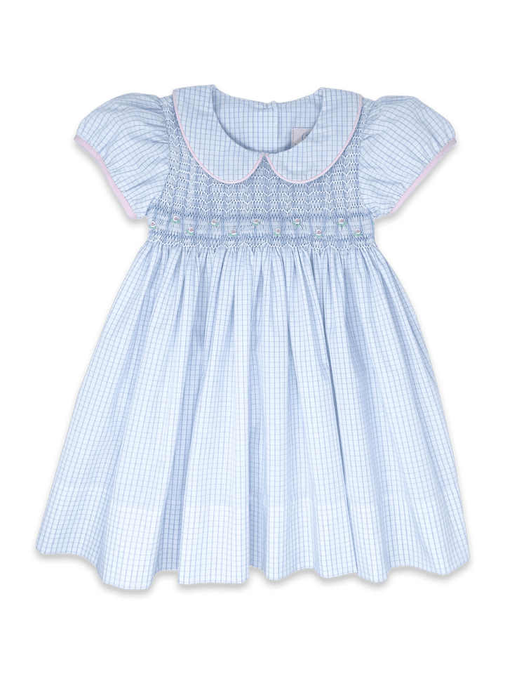 Smocked Windowpane Dress