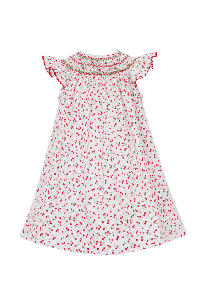 Hand Smocked Cherry Print Bishop