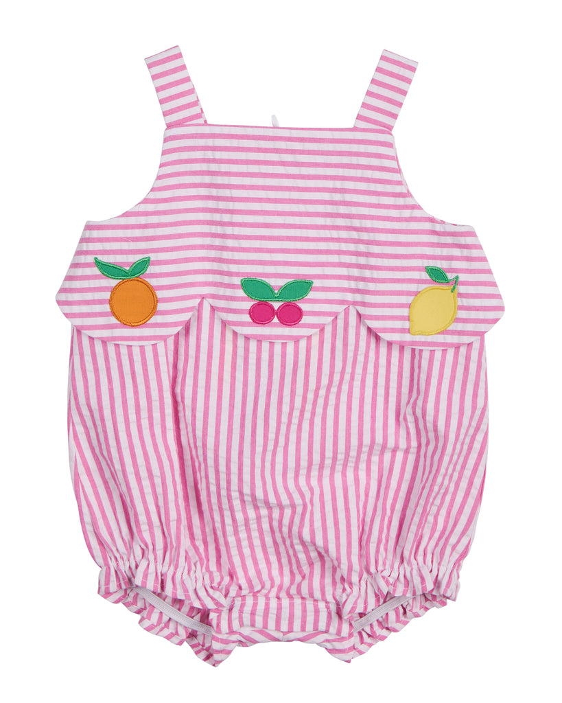 Seersucker Romper w/ Summer Fruit