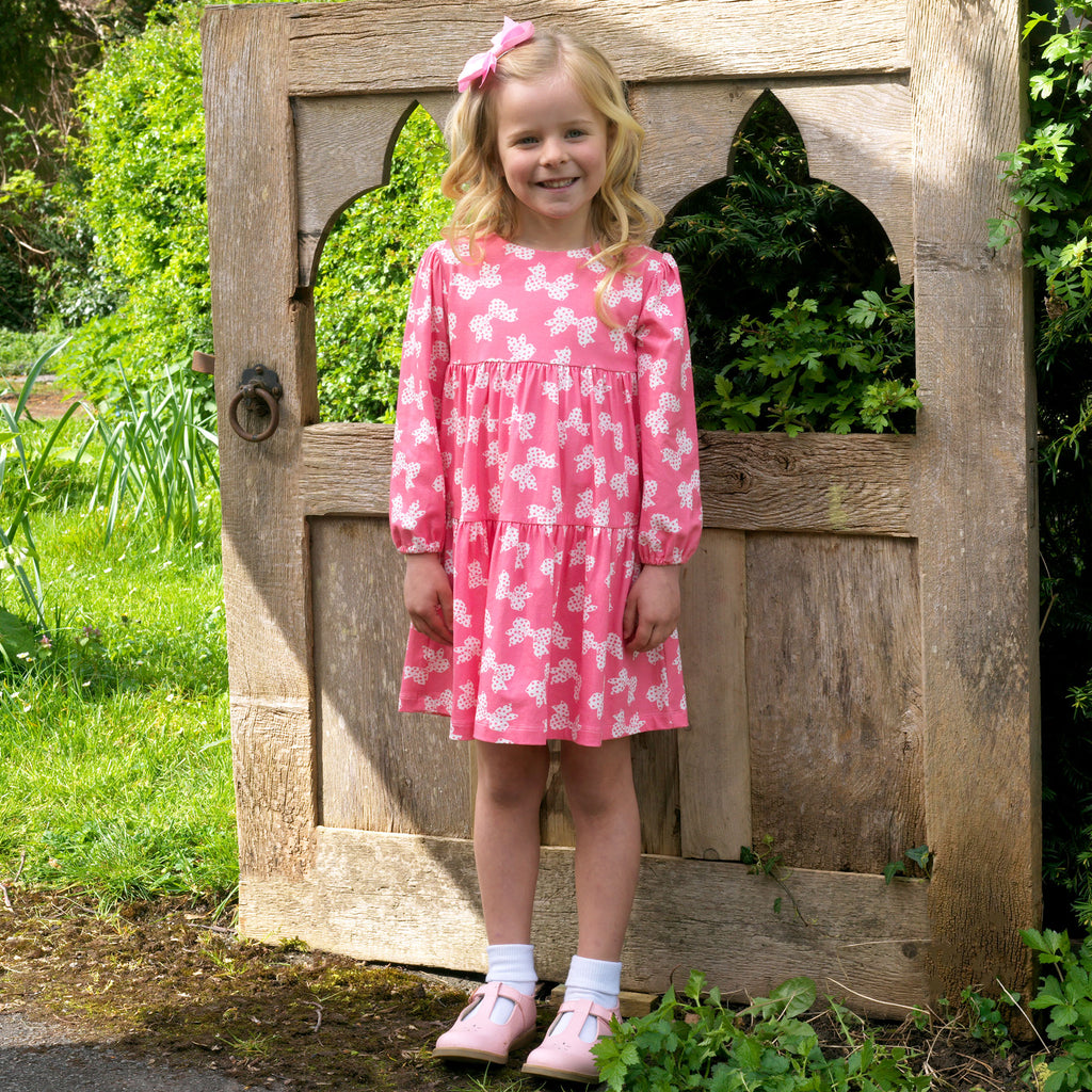 Pretty PolkaDot Bow Jersey Dress