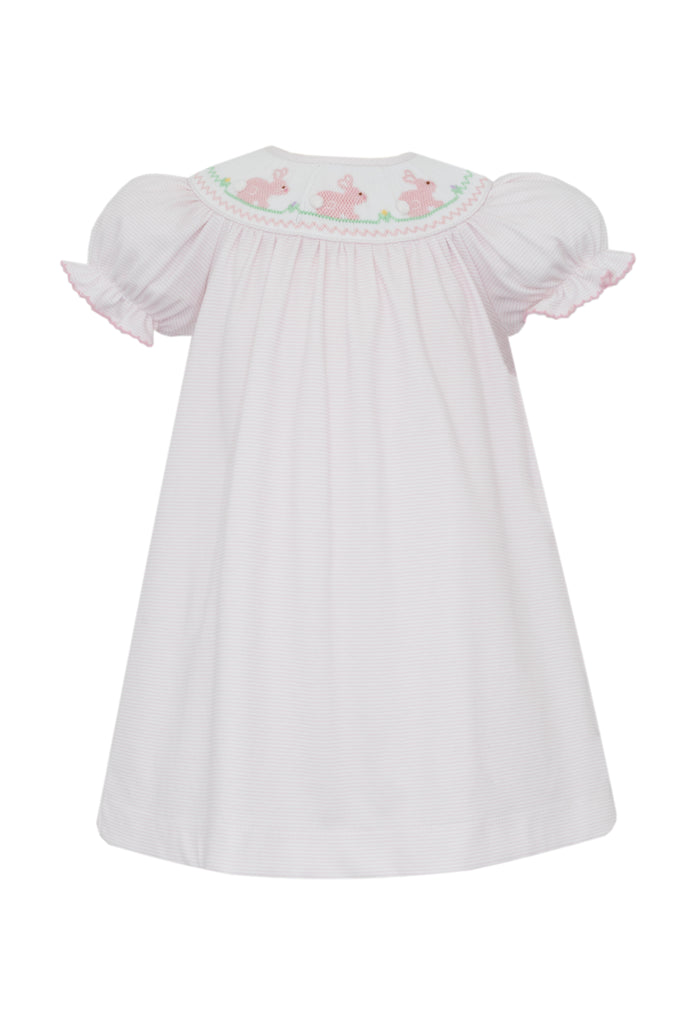 smocked bunny dress Pink Pima Hand Smocked Bunny Bishop Dress