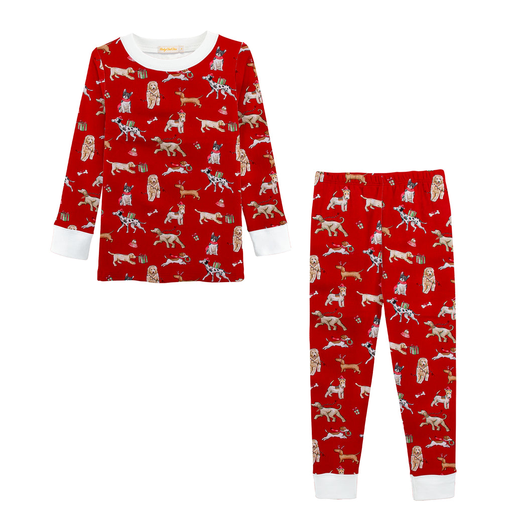 Softest Pima PJ’s, Santa Dogs