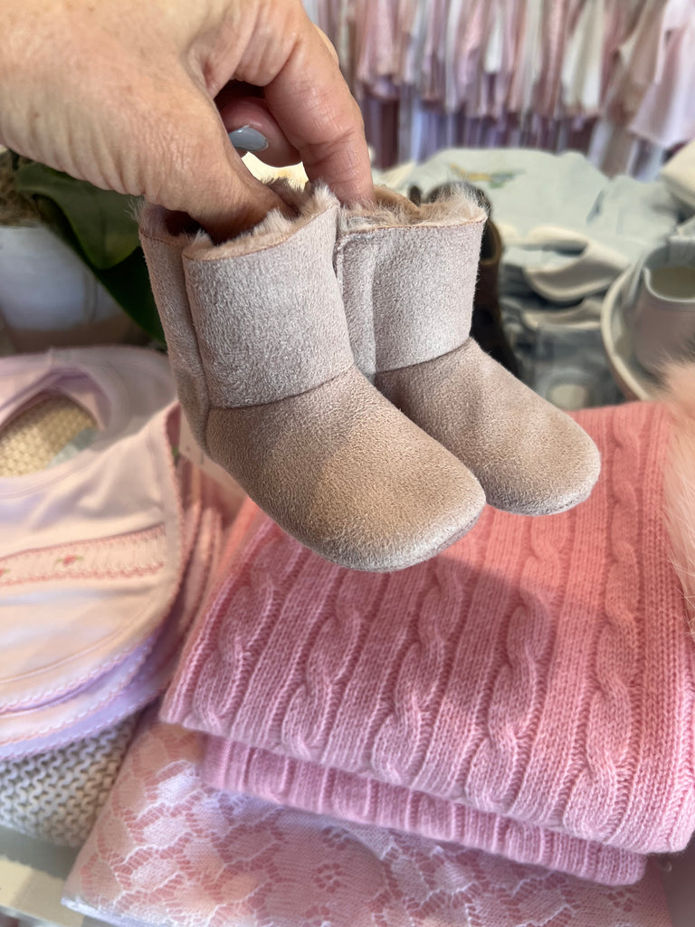 Baby Shearling Lined Suede Boot (Pale Rose or Baby Blue)