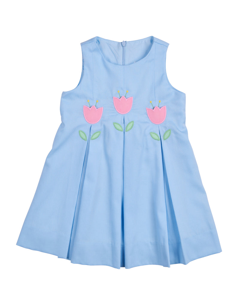 Corded Pique Pleated Tulip Dress