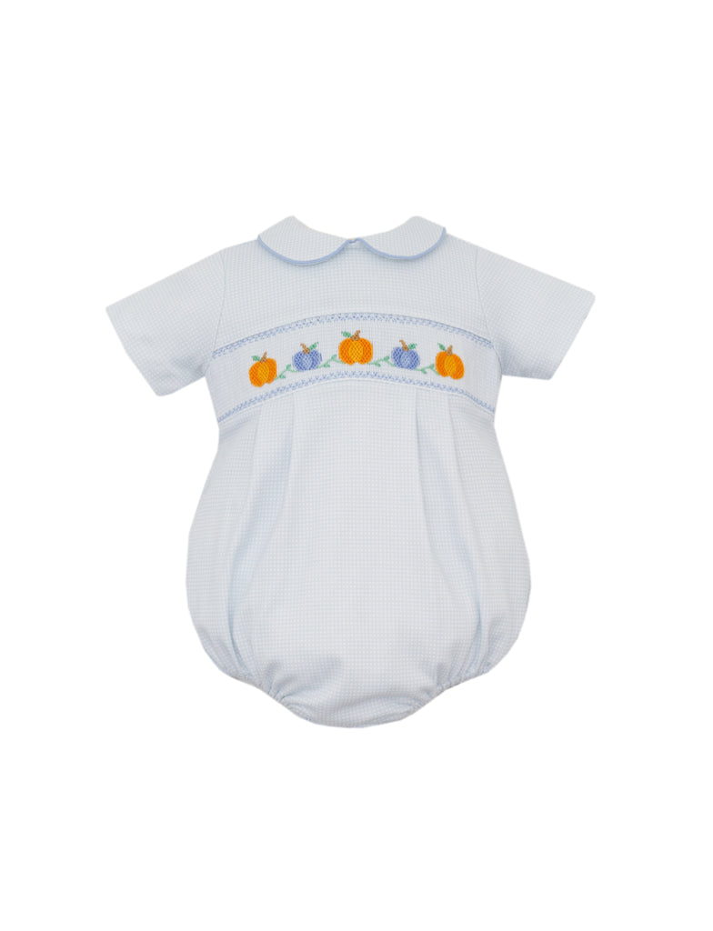 Hand Smocked Colorful Pumpkins Pima Bubble