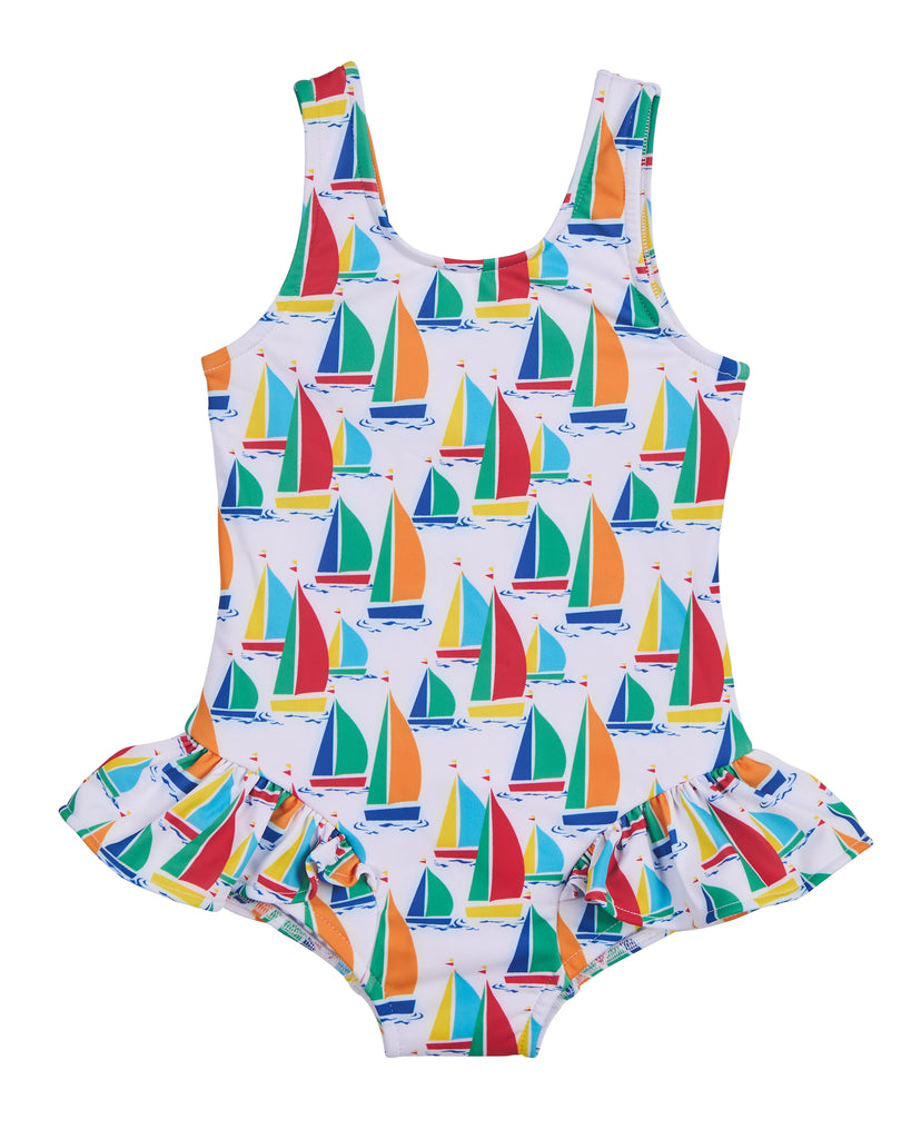 Summer Sailboat Print Swimsuit