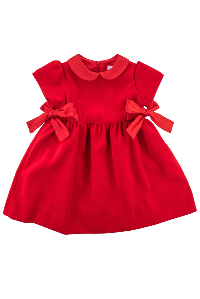 Red Velvet Dress w/ Side Bows