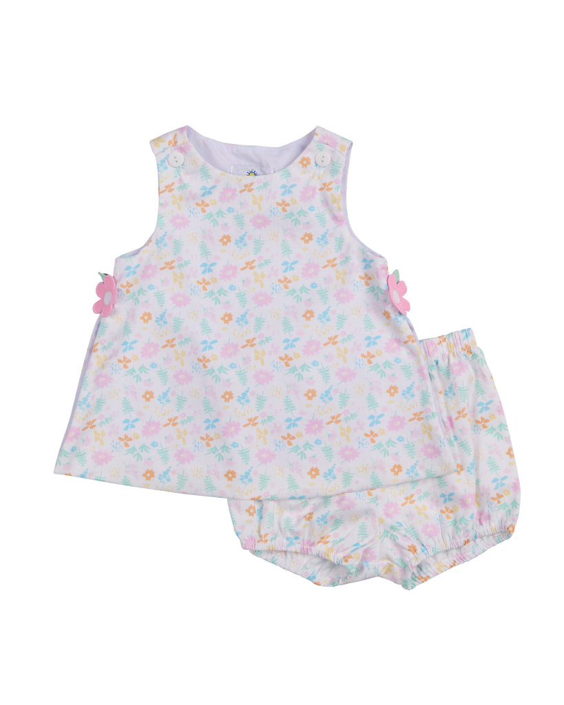 Pique Floral Bloomer Set