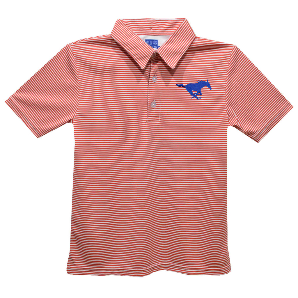 SMU Red Stripe Polo