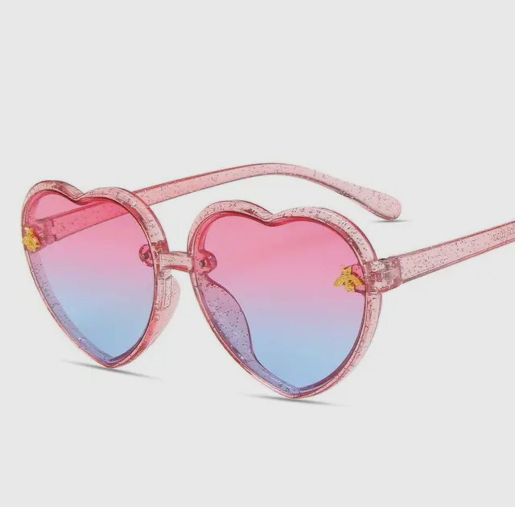 Pink Glitter Heart Sunnies