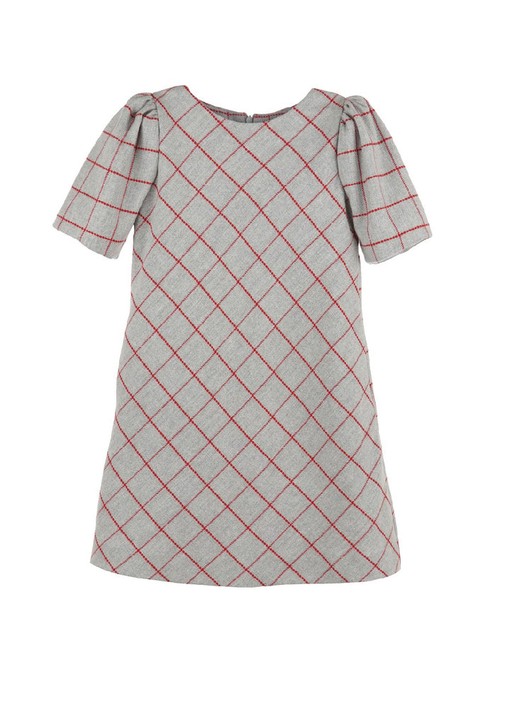 Red + Grey Shift Dress