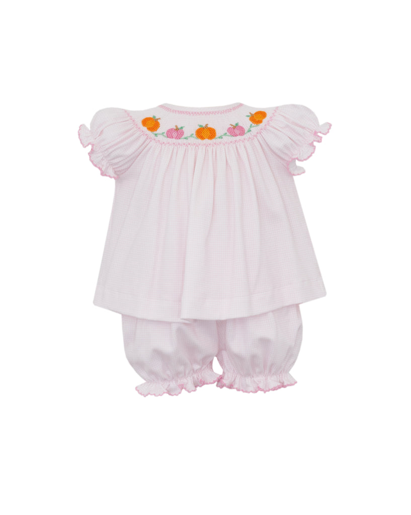Hand Smocked Colorful Pumpkin Bloomer Set