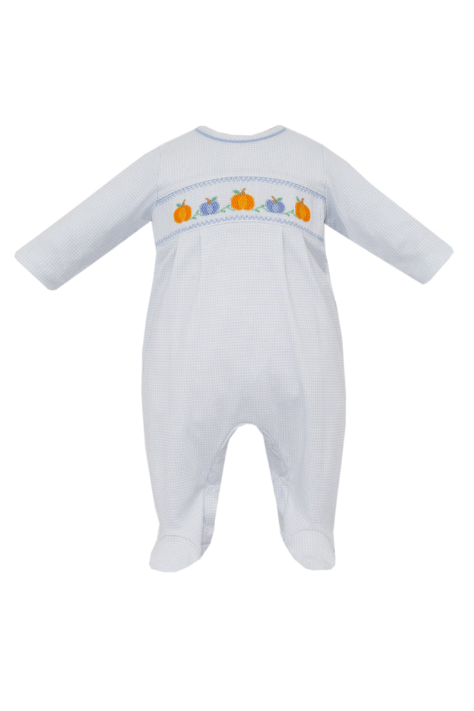Hand Smocked Colorful Pumpkin Footie, pink or blue