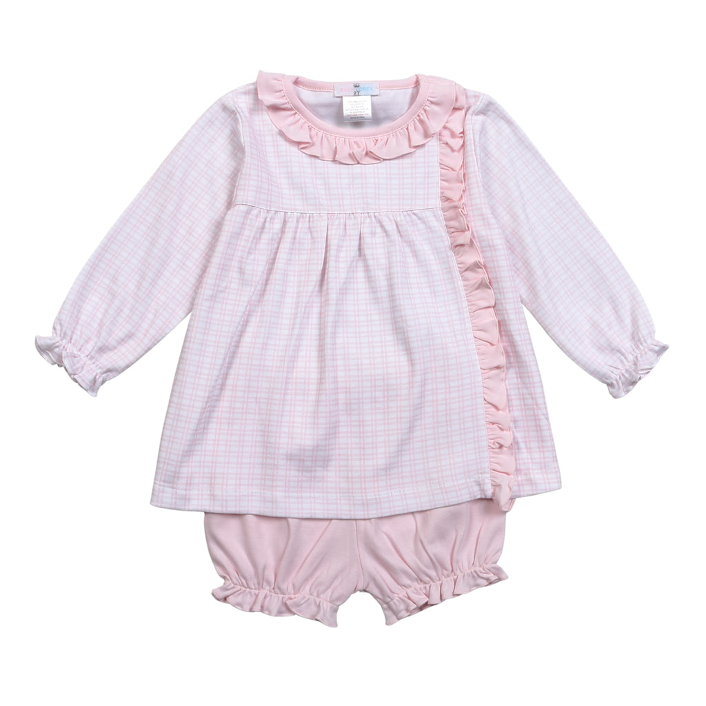 Pink Plaid Pima Bloomer Set