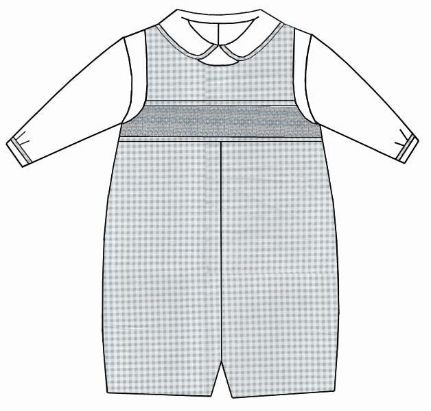 Blue Gray Hand Smocked w/ Shirt