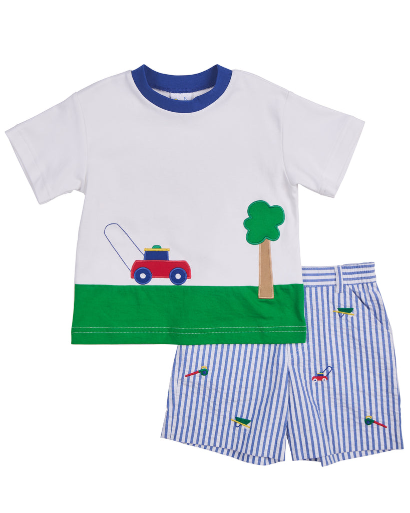 Royal Seersucker Lawnmower Short Set