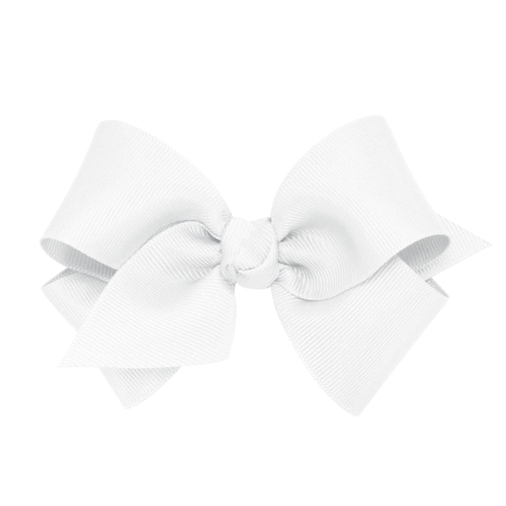 Wee Ones White Grosgrain Bow (Various Sizes)