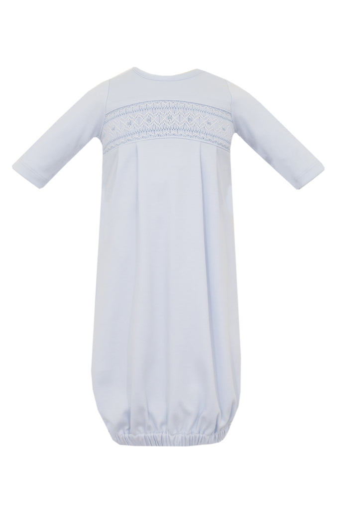 Hand Smocked Pima Boys Saque, Blue