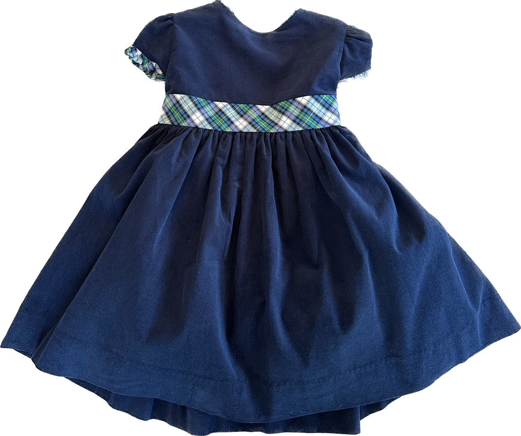 Augusta Navy Plaid Cord Dress