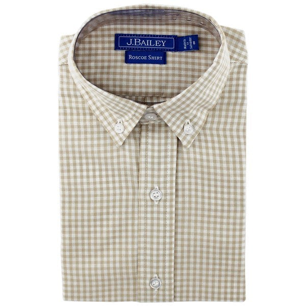 Khaki Check Button Down