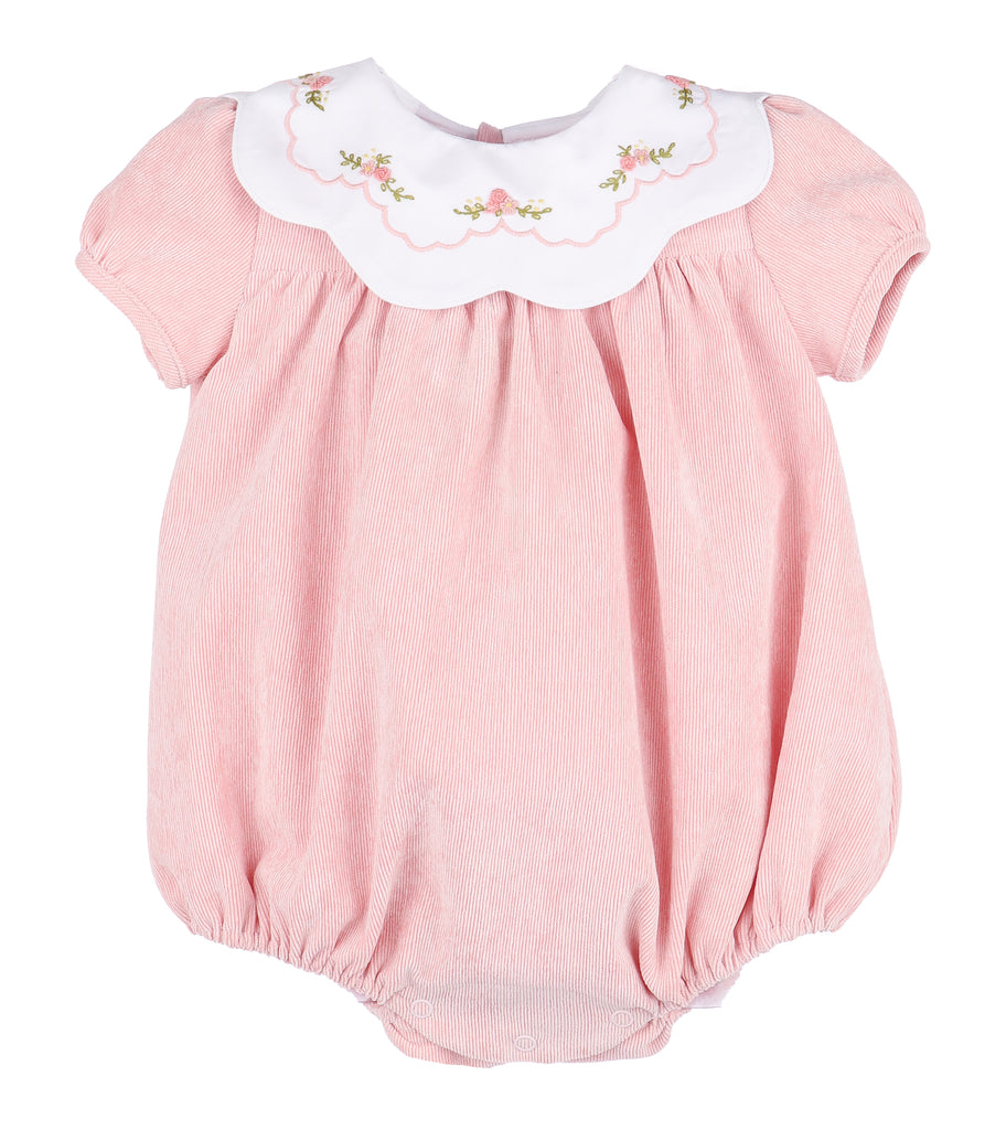 Pink Corduroy Bubble w/ Hand Embroidery