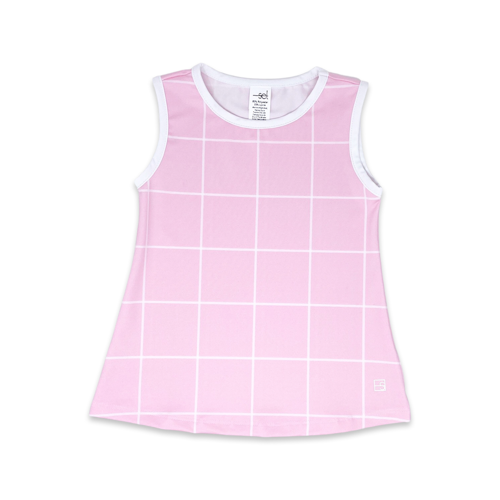 Tori Tank-Pink Windowpane