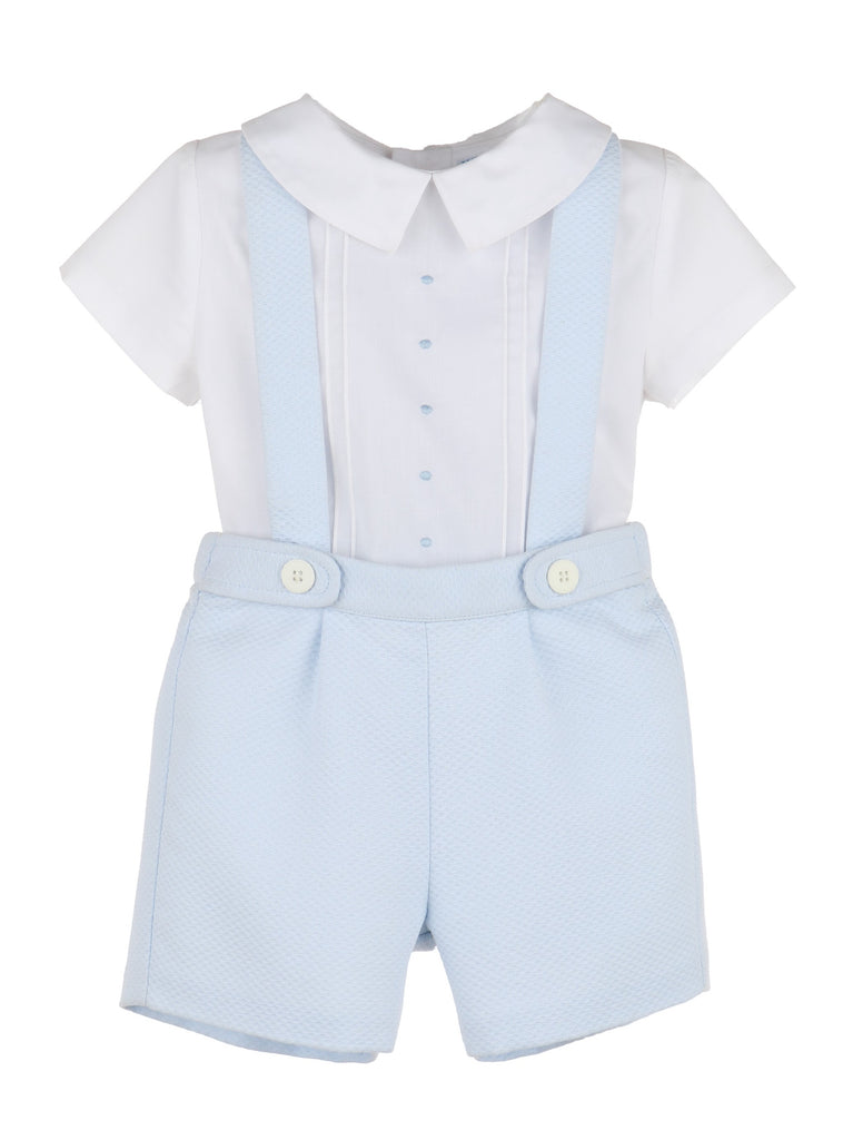 Light Blue Pique Suspender Set