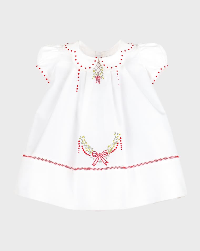 White Christmas Embroidered Dress