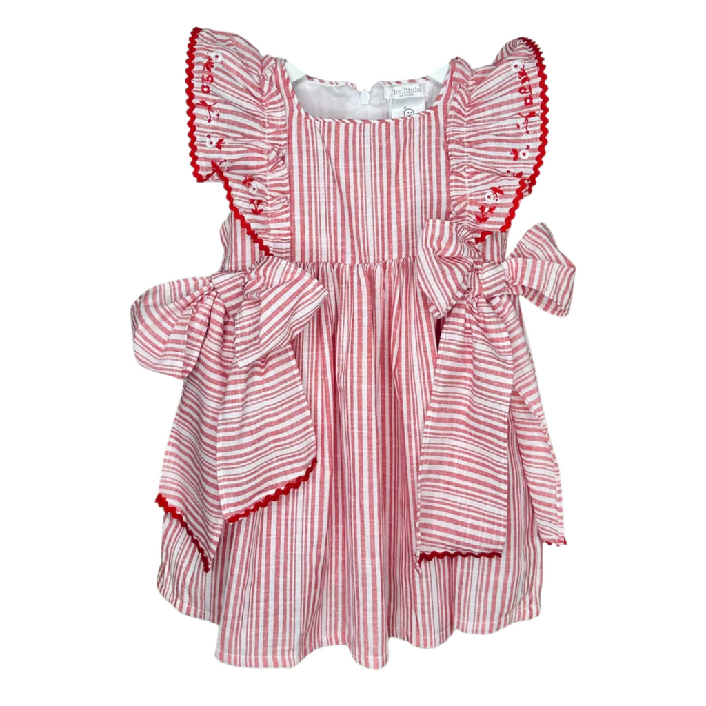Red Striped Dress With Bows