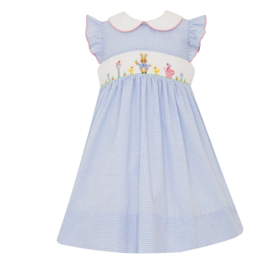 Hand Smocked Peter Rabbit Angel Wing Dress