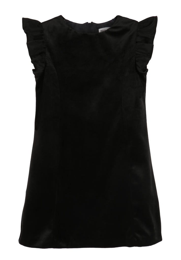 Velvet Shift w/ Flutter Sleeve; Red, Pink or Black