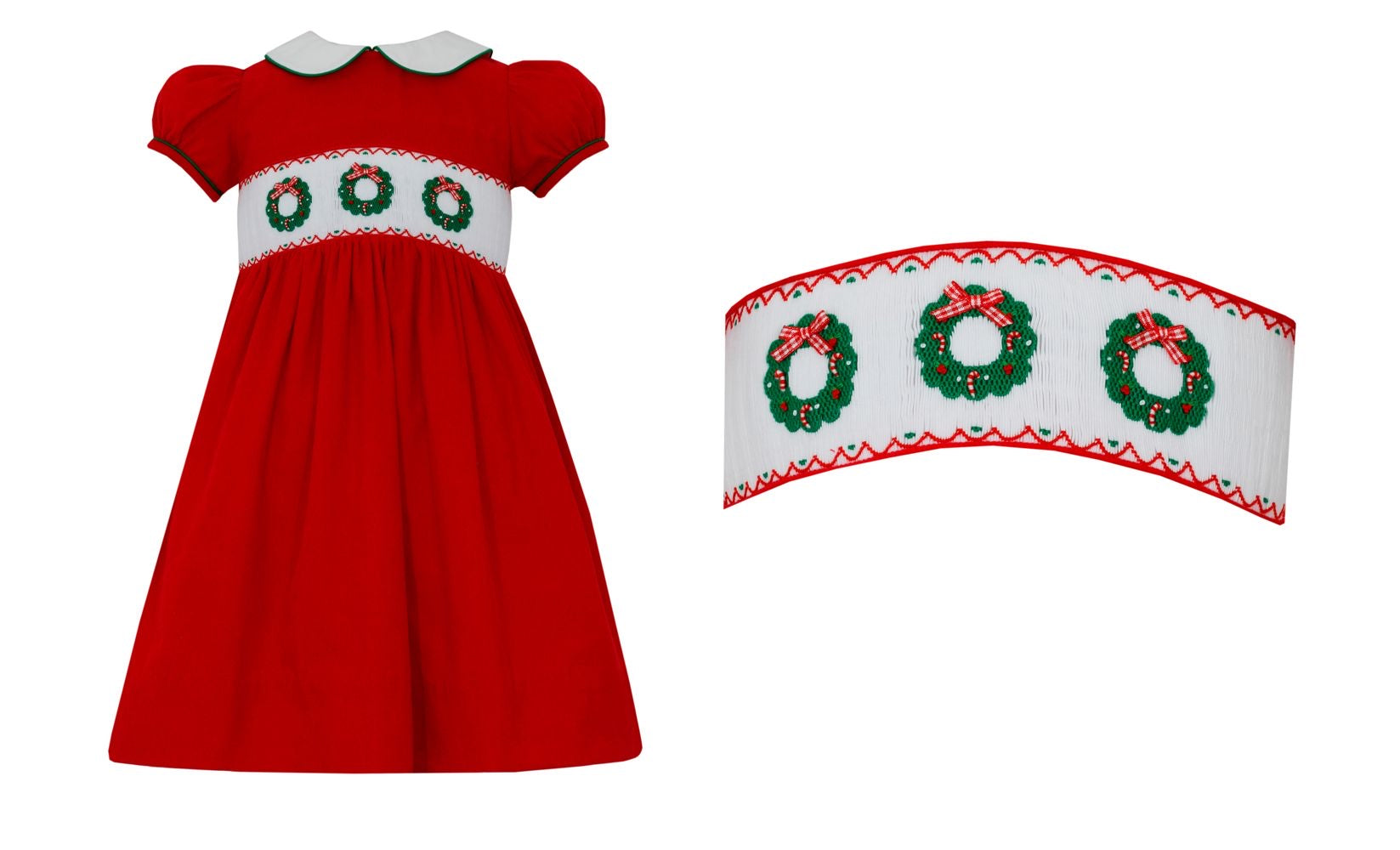 Red Corduroy Wreath Dress- SS 4