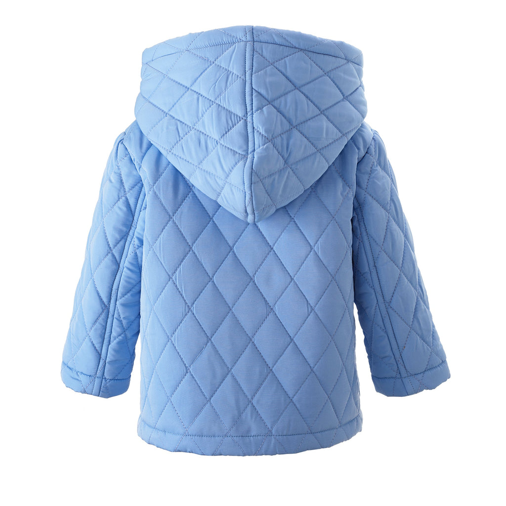 Light Blue Quilted Hooded Jacket